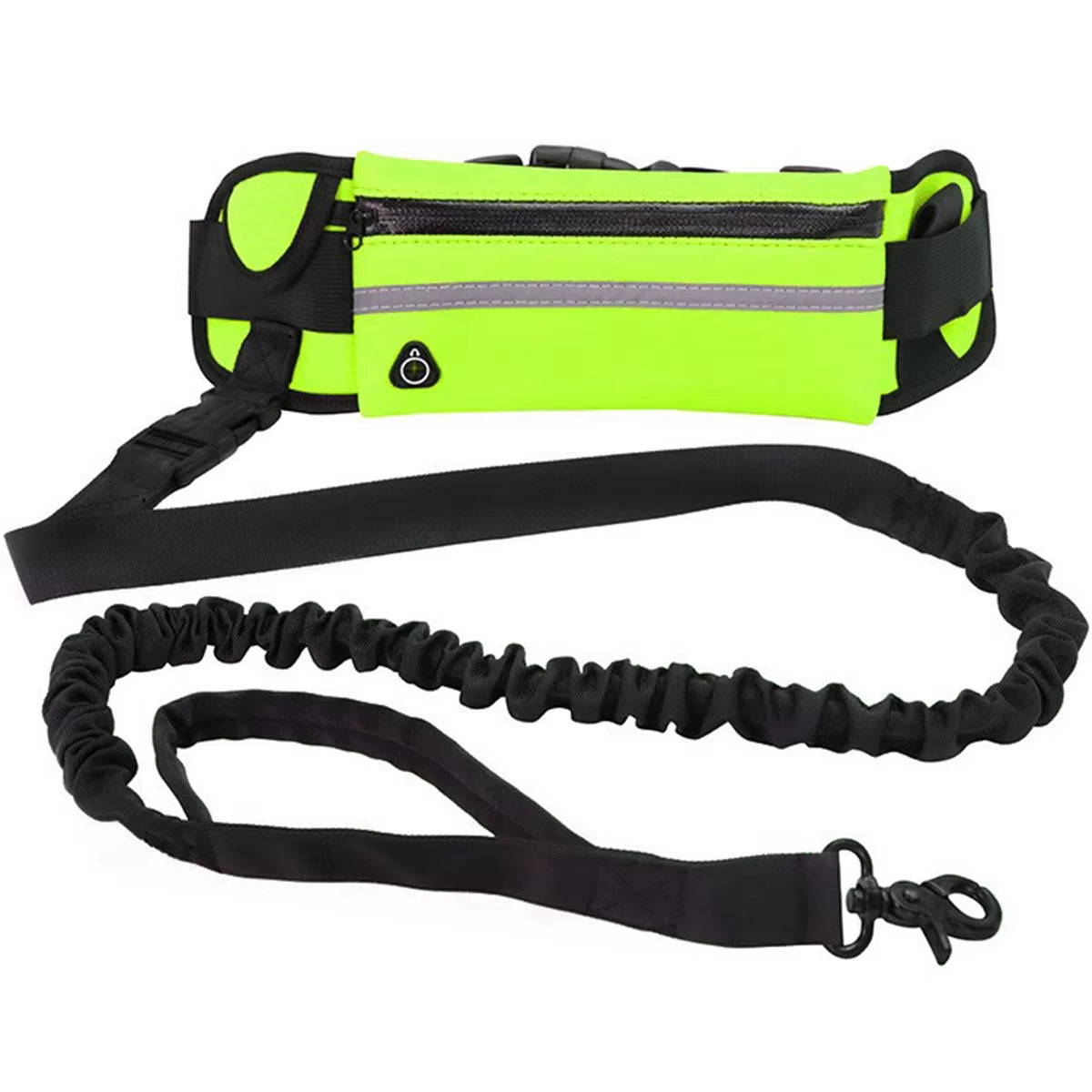 Dog Running Waist Leash Nylon Pet Leash with Waist Bag Retractable Elastic Belt Dog Traction Rope Reflective Belt Buckle