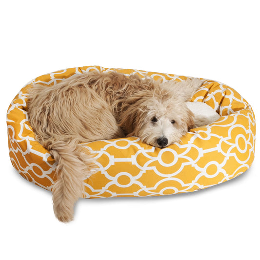 Sherpa Athens Bagel Pet Bed for Dogs, Calming Dog Bed Washable, Extra Large, Citrus
