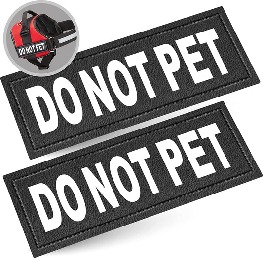 Do Not Pet Patch - Attachable Patches with Hook Backing for Do Not Pet Dog Vest Harness or Collar - Service Dog, Emotional Support, Service Dog in Training, and Therapy Patches
