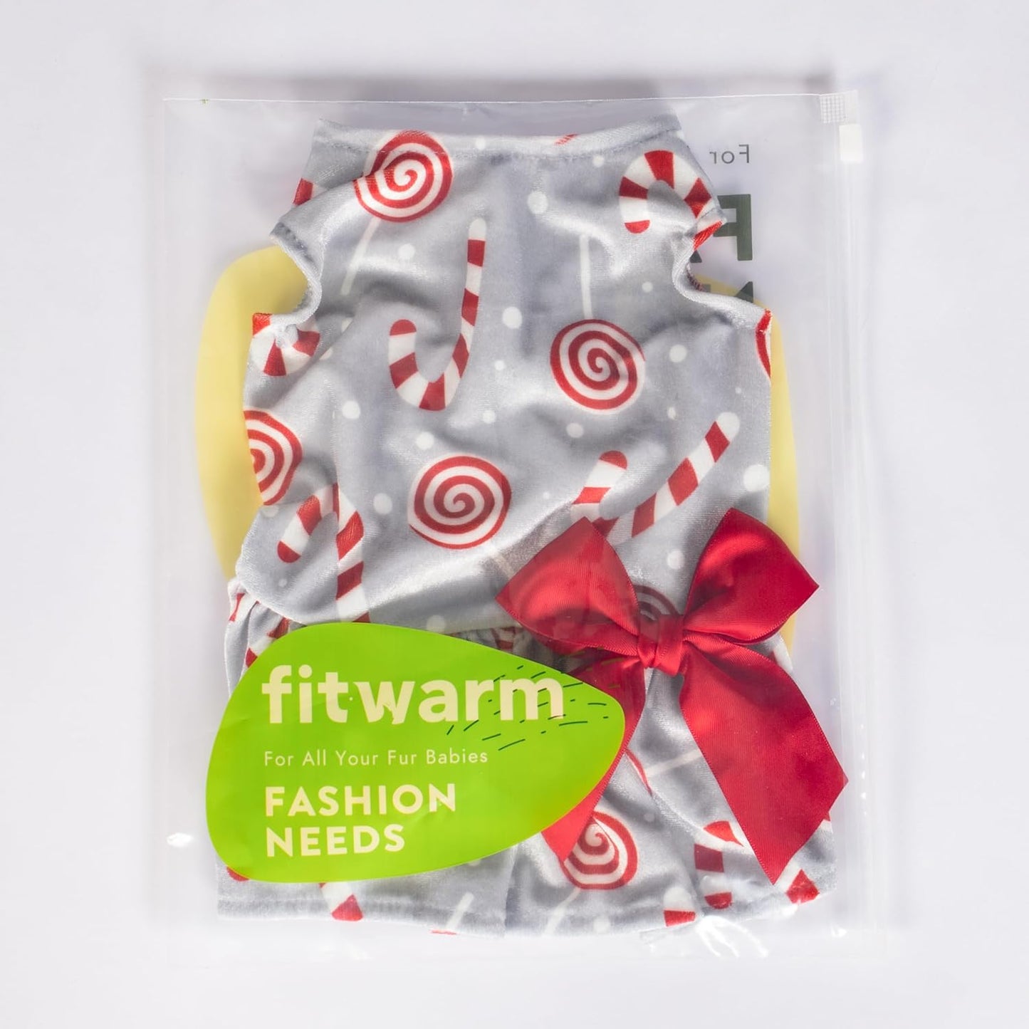 Christmas Candy Canes Dog Dress, Cute Dog Christmas Outfit, Doggy Clothes for Small Dogs Girl, Pet Apparel, Silver, Red, White, Medium