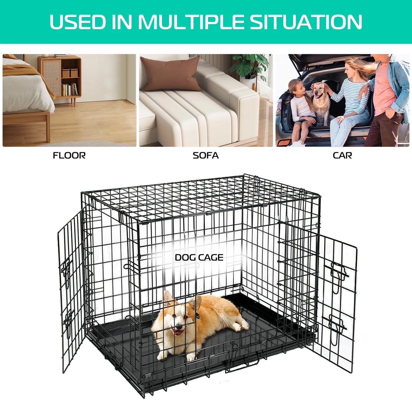 Dog Beds Crate Pad,Super Soft Fabric Machine Washable & anti Slip, Kennel Mat Suitable for Large, and Medium Dogs 30"X 19", Beige