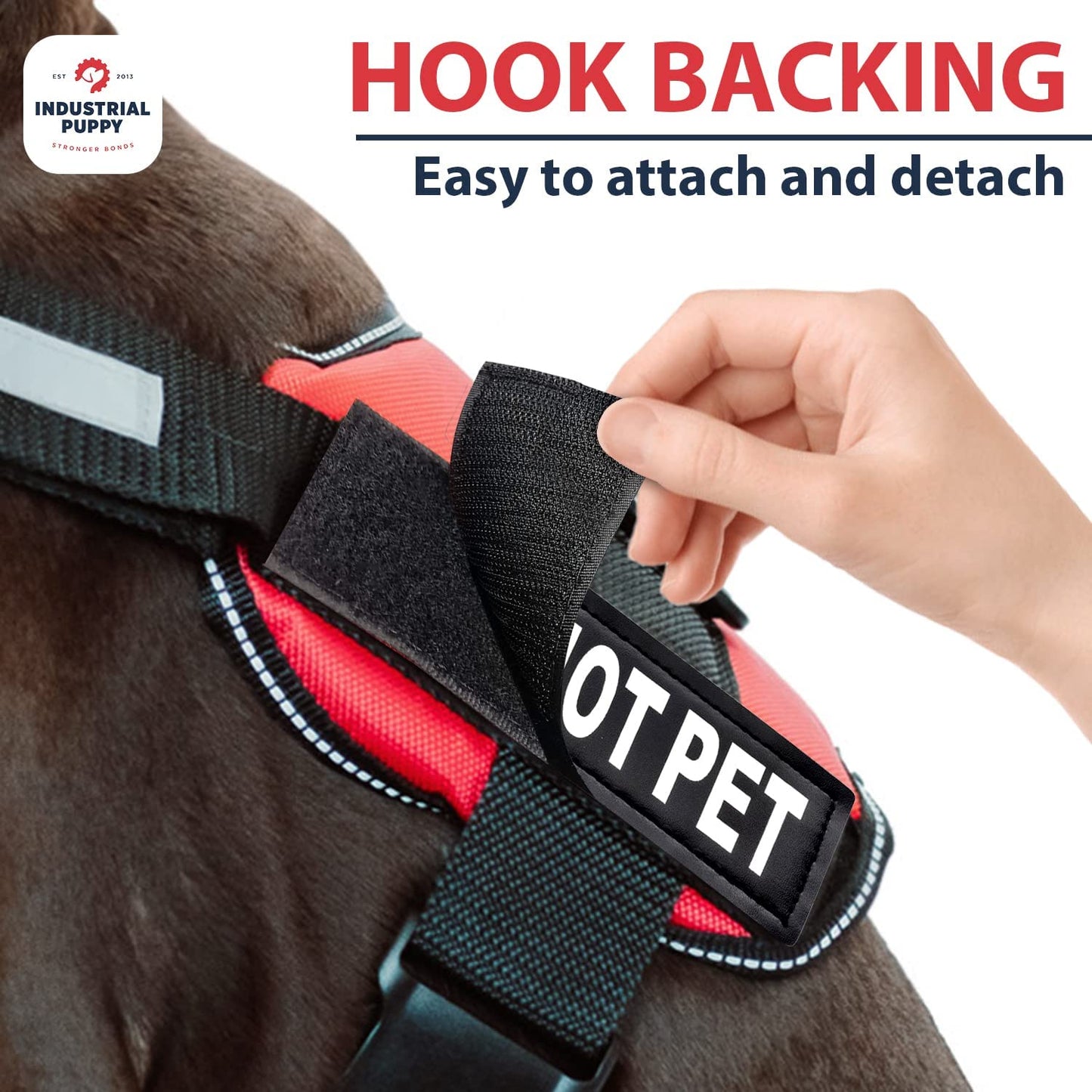 Do Not Pet Patch - Attachable Patches with Hook Backing for Do Not Pet Dog Vest Harness or Collar - Service Dog, Emotional Support, Service Dog in Training, and Therapy Patches