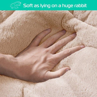 Dog Beds Crate Pad,Super Soft Fabric Machine Washable & anti Slip, Kennel Mat Suitable for Large, and Medium Dogs 30"X 19", Beige