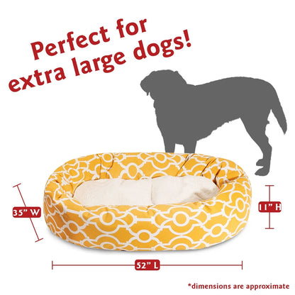 Sherpa Athens Bagel Pet Bed for Dogs, Calming Dog Bed Washable, Extra Large, Citrus