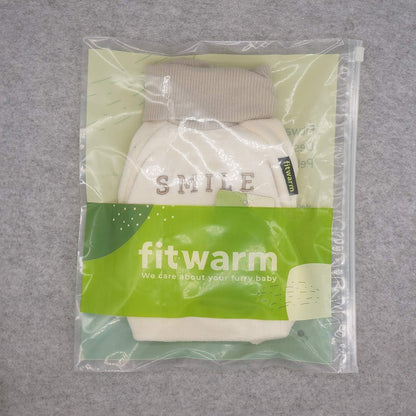 Embroidery Dog Clothes Turtleneck Thermal Fleece Puppy Pajamas Doggie Outfits Cat Onesies Jumpsuits Beige Large