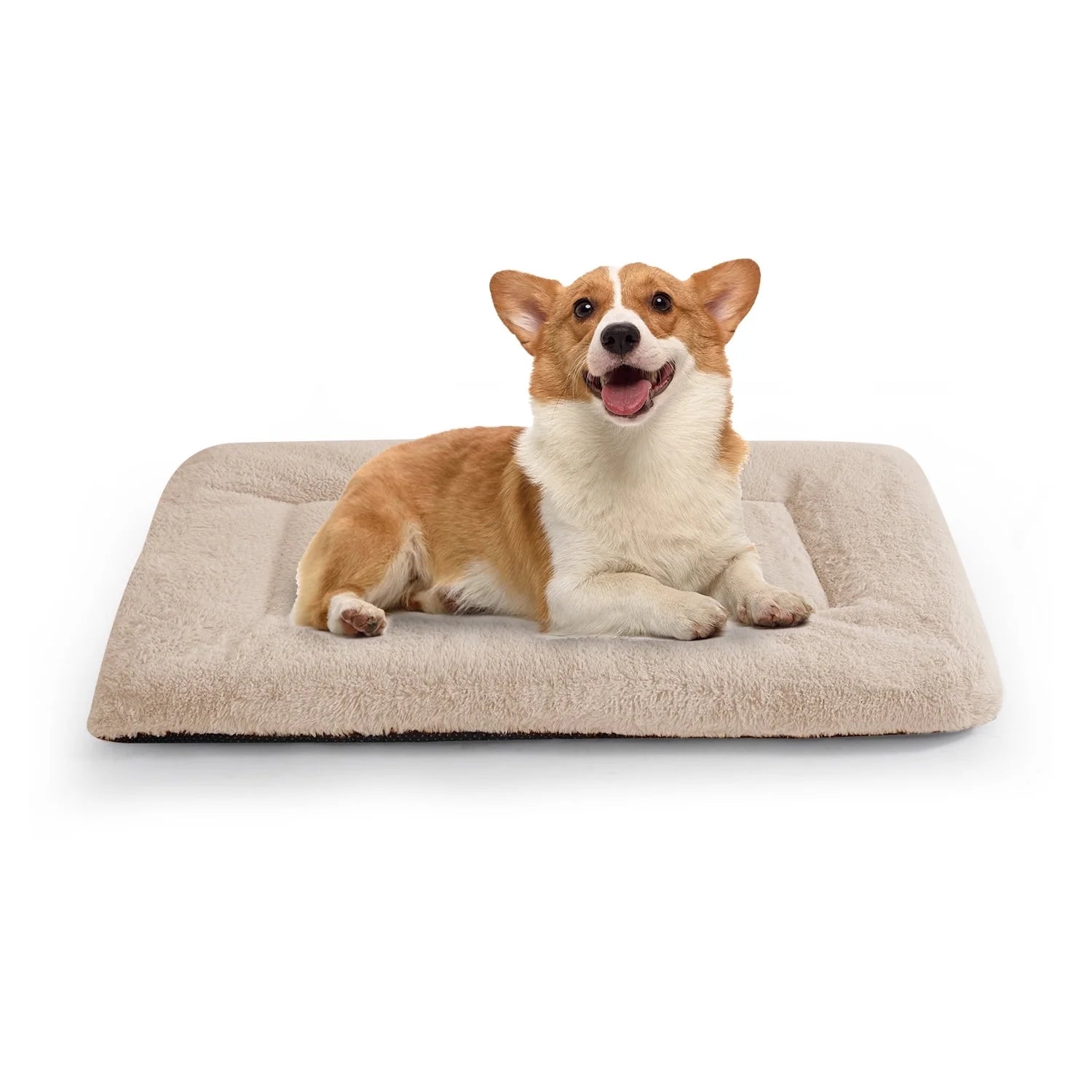 Dog Beds Crate Pad,Super Soft Fabric Machine Washable & anti Slip, Kennel Mat Suitable for Large, and Medium Dogs 30"X 19", Beige